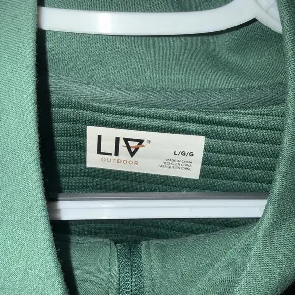 LIV Outdoor Green Half-Zip Pullover Sweater - Picture 2 of 3